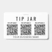 QR-codes voor fooienpotje voor meerdere betaalapps Badge (Achterkant)