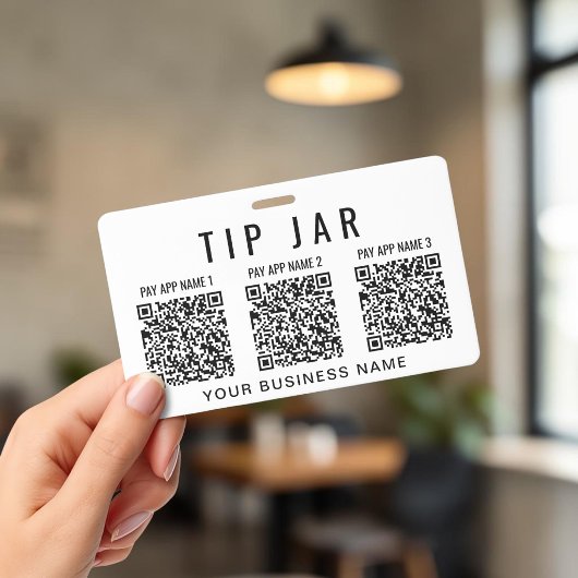 QR-codes voor fooienpotje voor meerdere betaalapps Badge