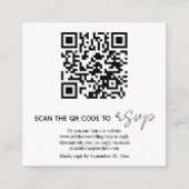 QR-codescalligrafie RSVP-fotobruiloft Informatiekaartje (Voorkant)