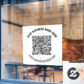 QR-codescanI aangepaste tekst Business Window Clin Raamsticker (Cafe Raam)
