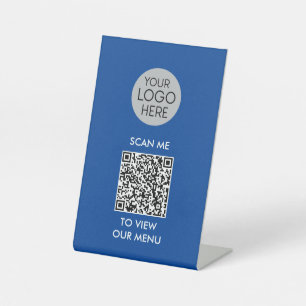 QR Codescannen naar menu Uitzicht   Aangepaste zak Reclamebord Met Voetstuk