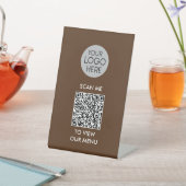 QR Codescannen naar menu Uitzicht | Aangepaste zak Reclamebord Met Voetstuk (Insitu)