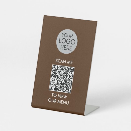 QR Codescannen naar menu Uitzicht | Aangepaste zak Reclamebord Met Voetstuk (Voorkant)