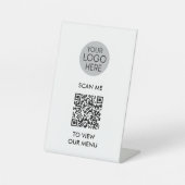 QR Codescannen naar menu Uitzicht | Aangepaste zak Reclamebord Met Voetstuk (Voorkant)
