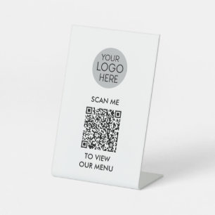 QR Codescannen naar menu Uitzicht Aangepaste zak Reclamebord Met Voetstuk
