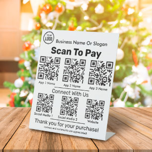 QR-codescanner voor betalings- en sociale applicat Reclamebord Met Voetstuk