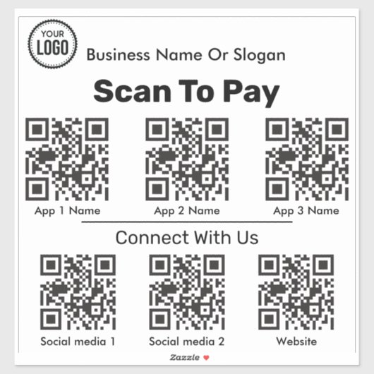 QR-codescanner voor betalings- en sociale applicat Sticker (Vel)