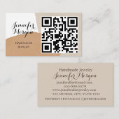 QR-codescript Pampas Sand Boho Handmade Jewelry Visitekaartje (Voorkant / Achterkant)
