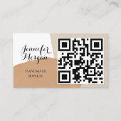 QR-codescript Pampas Sand Boho Handmade Jewelry Visitekaartje (Voorkant)