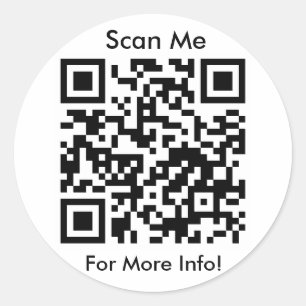 QR-codesticker: blad Ronde Sticker