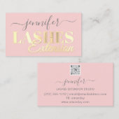 QR-codestreepjes Uitbreiding Golden Script Roze Visitekaartje (Voorkant / Achterkant)