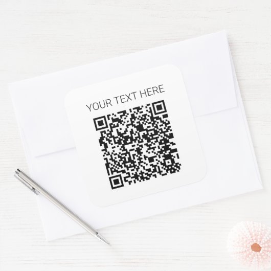  QR-codeteken Vierkante Sticker (Envelop)
