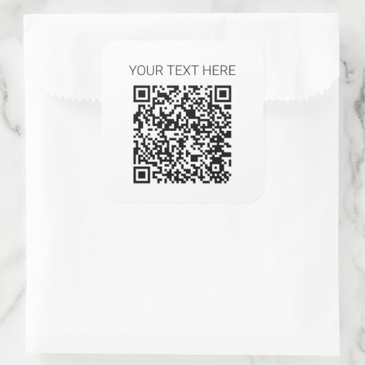  QR-codeteken Vierkante Sticker (Tas)