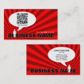 qr codetoespraak bubble (rode stralen) visitekaartje (Voorkant / Achterkant)