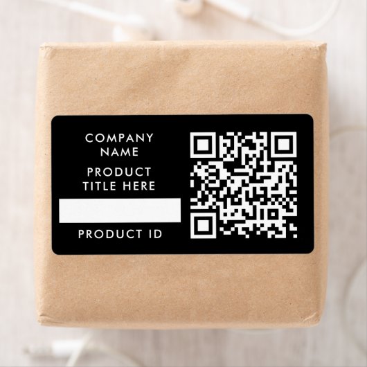 QR-codevoorraad | Zwart bedrijfsproduct Etiket (Insitu)