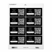 QR-codevoorraad | Zwart bedrijfsproduct Etiket (Full Sheet)