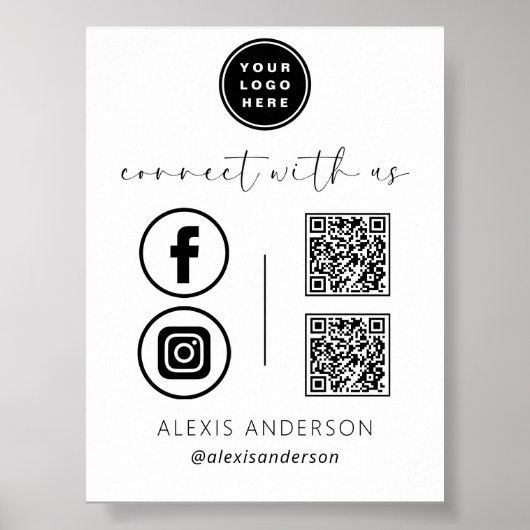 QR Connect met Amerikaanse zakelijke Logo Social M Poster (Voorkant)