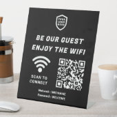 QR Connect Wifi Black Business Logo Reclamebord Met Voetstuk (Insitu)