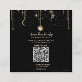 *~* QR Cosmic Celestian Moon Jewelry Earring Vierkante Visitekaartje (Achterkant)