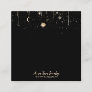 *~* QR Cosmic Celestian Moon Jewelry Earring Vierkante Visitekaartje