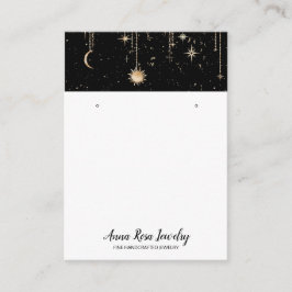 *~* QR Cosmic Celestian Sun Moon Jewelry Earring Visitekaartje