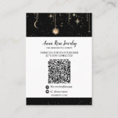 *~* QR Cosmic Celestian Sun Moon Jewelry Earring Visitekaartje (Achterkant)