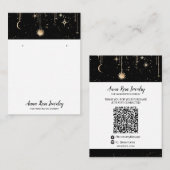 *~* QR Cosmic Celestian Sun Moon Jewelry Earring Visitekaartje (Voorkant / Achterkant)