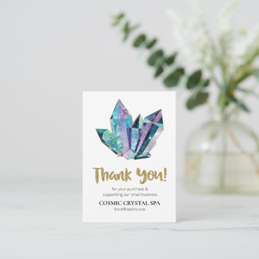 *~* QR COSMIC CRYSTALS Logo DANK U AP8 Review Informatiekaartje (Staand voorkant)