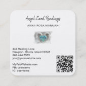 *~* QR Crystal Opal Heart Angel Wings AP78 Vierkante Visitekaartje (Achterkant)