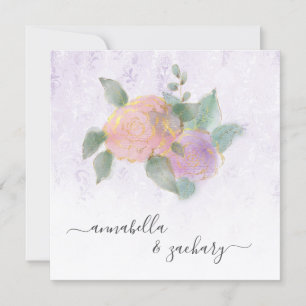 *~* QR Damask ROOS RSVP Glitters - AR12 Bruiloft Kaart
