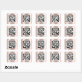 QR de Bevorderingsnaam van het Contact Web Roos Vierkante Sticker (Vel)