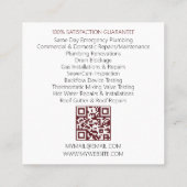 QR de Plumber van de Contractanten van de Code Plu Vierkante Visitekaartje (Achterkant)