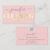 QR de Reinigingsdiensten van de Code Golden Script Visitekaartje (Voorkant / Achterkant)