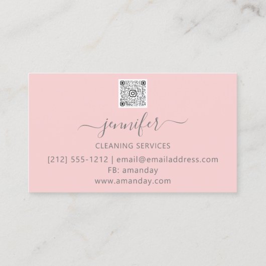 QR de Reinigingsdiensten van de Code Golden Script Visitekaartje (Achterkant)