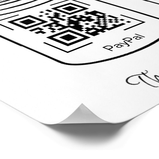 QR Digitale Tips Jars Paypal Apple Pay Cash App Poster (Hoek)