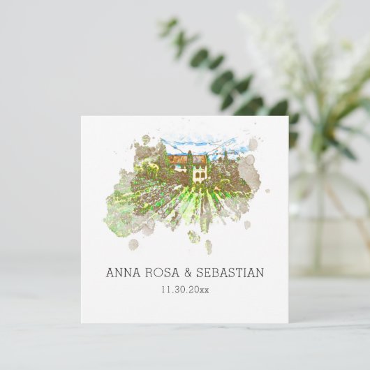 *~* QR Druiven Italië AR21 RSVP wijngaard bruiloft Kaart (Staand voorkant)