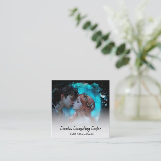 *~* QR echtparen Counseling AP55 Engelen Vierkante Visitekaartje (Staand voorkant)