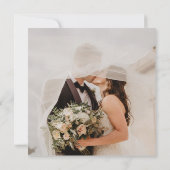 QR Eenvoudig Rustic sparen de Datum Foto Weddensch Kaart (Achterkant)