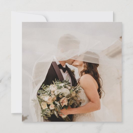 QR Eenvoudig Rustic sparen de Datum Foto Weddensch Kaart (Achterkant)