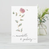 *~* QR EENVOUDIGE RSVP Roos Gouden Glitter AR12 Hu Kaart (Staand voorkant)