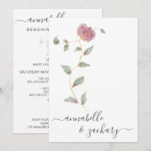 *~* QR EENVOUDIGE RSVP Roos Gouden Glitter AR12 Hu Kaart (Voorkant / Achterkant)