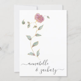 *~* QR EENVOUDIGE RSVP Roos Gouden Glitter AR12 Hu Kaart