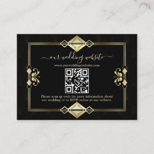 QR Elegant Art Deco 20s Casino Vegas Informatiekaartje