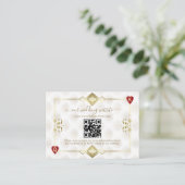 QR Elegant Gold White Art Deco 20s Casino Vegas Informatiekaartje (Staand voorkant)