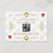 QR Elegant Gold White Art Deco 20s Casino Vegas Informatiekaartje (Voorkant)