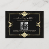 QR Elegante Art Deco Jaren 20 Casino Vegas  Informatiekaartje (Voorkant)