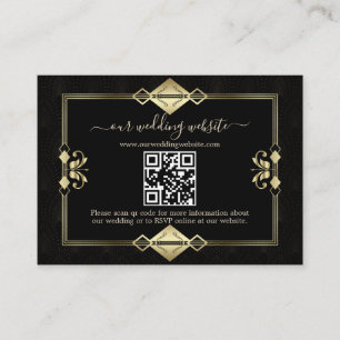 QR Elegante Art Deco Jaren 20 Casino Vegas  Informatiekaartje
