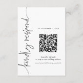 QR Elegante Kalligrafie Huwelijksreactie kaart RSV (Voorkant)