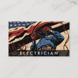 *~* QR Elektricien AP75 Foto Patriottische Vlag Visitekaartje