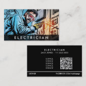 *~* QR Elektricien AP75 Photo Professional Visitekaartje (Voorkant / Achterkant)